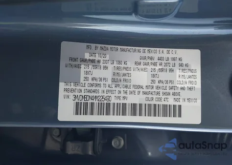 2021 Mazda Cx-30 Premium from USA, damaged, VIN 3MVDMBDM4MM225490